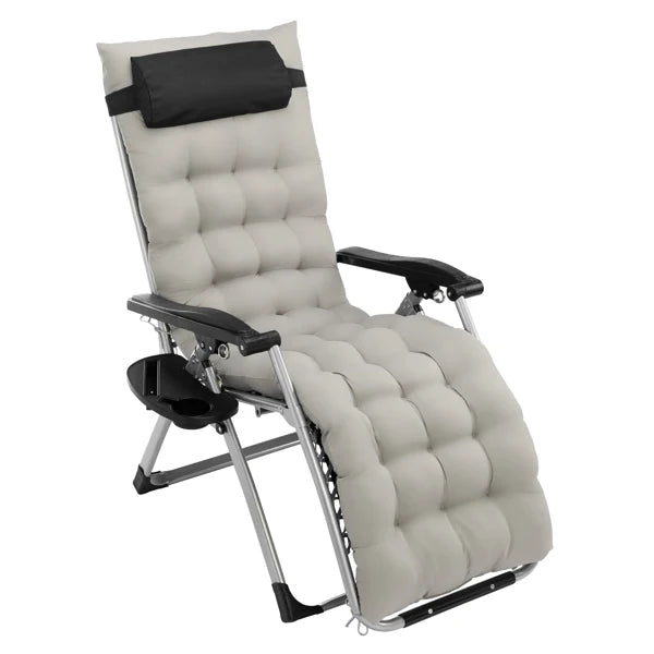 Infinity Zero Gravity Chair with Pad, Patio Chairs with Pillow and Utility Tray Adjustable Folding Recliner for Deck,Patio,Beach