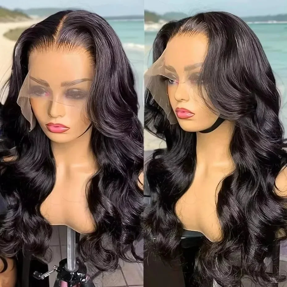 Varlea 200% Density 40 Inch Body Wave Human Hair Loose Body Wave Lace Front Wig 13x6 13x4 Hd Lace Frontal Wigs Black For Women