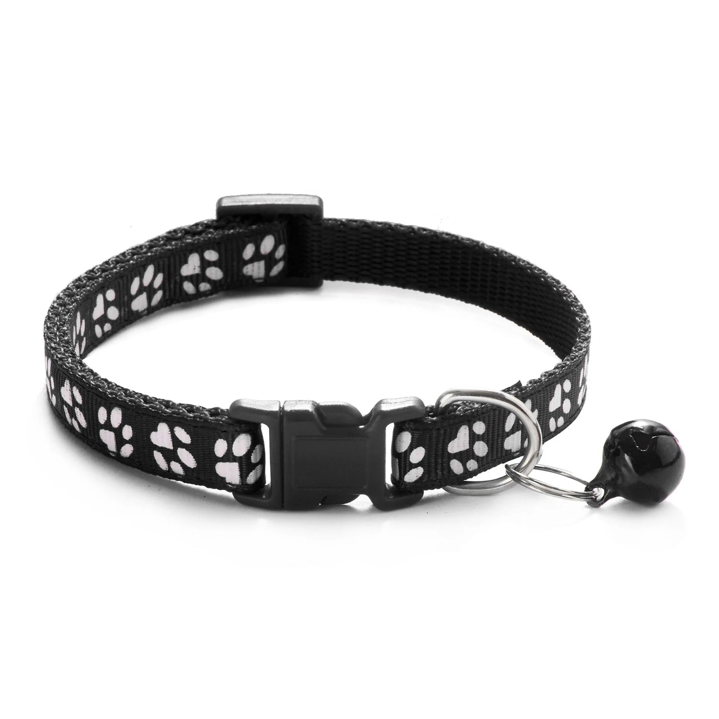 HABO Adjustable Pet Collar with Bell – Colorful Cartoon Footprint Necklace for Dogs, Puppies, Cats, and Kittens