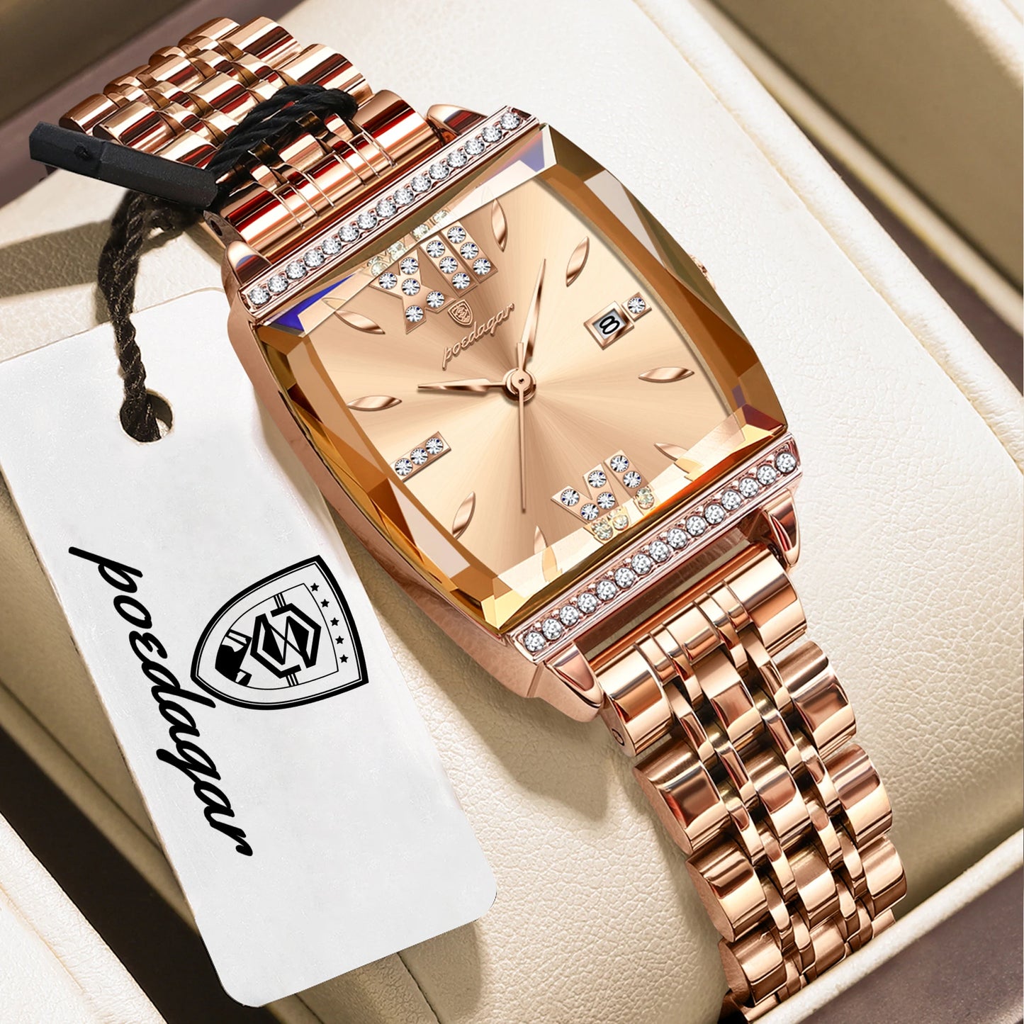 POEDAGAR Top Exquisite Woman Watches High Quality Date Fashion Waterproof Ladies Watch Stainless Steel Women's Quartz Wristwatch