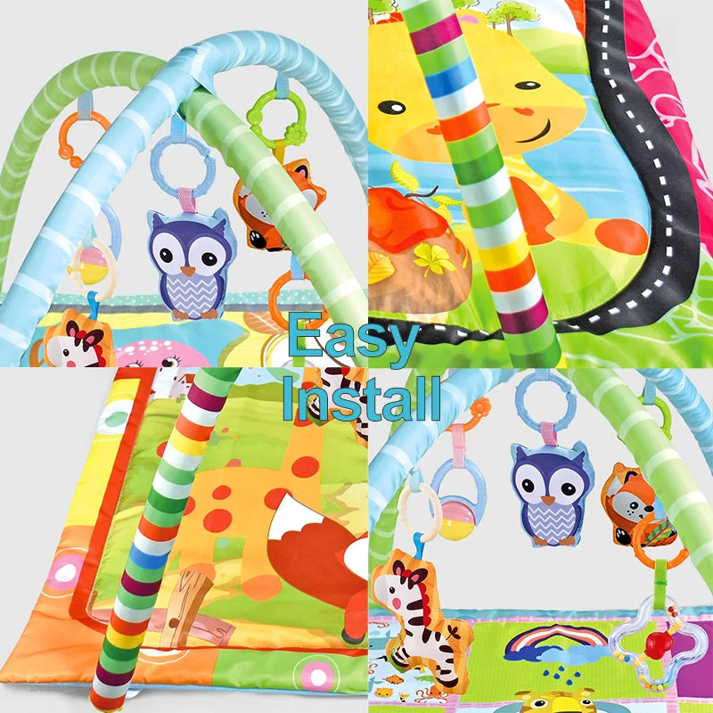Educational Baby Fitness Frame For Children Play Mat Rack Crawling Blanket Infant Play Rug Gift Kids Activity Gym Infant Toys