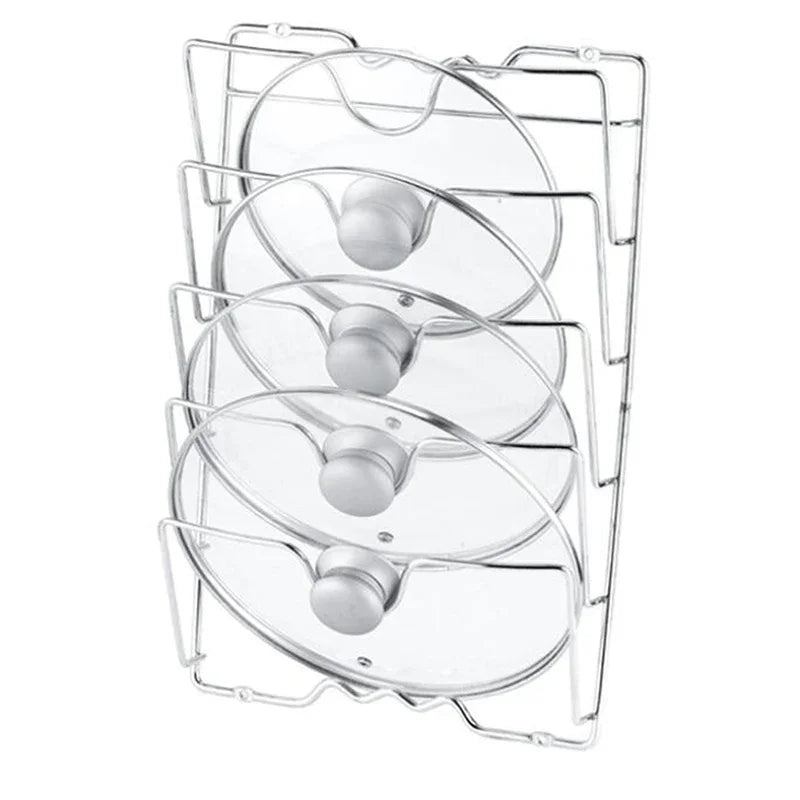 Kitchen Organiser Rack Wall Hanging Pot Cover Rack Five-Layer Pot Lid Metal Rust-Free Multifunctional Rack Pot Lid Storage Rack