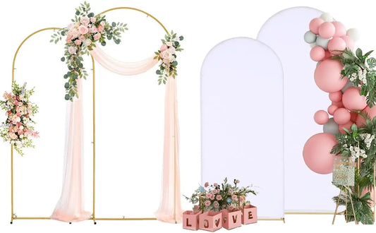 Arch Backdrop Stand and Cover Set 6.6FT  6FT Wedding Arch Frame Balloon Arch Stand for Birthday Party Graduation Decorations