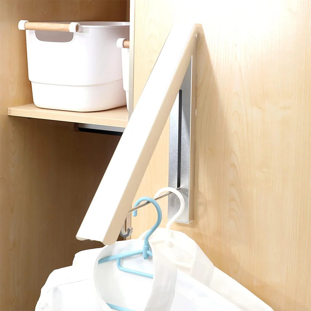 Folding Clothes Hanger Wall Mounted Clothes Hanger High Load Capacity Clothes Storage Hanging Rack Metal for Indoor Outdoor Use