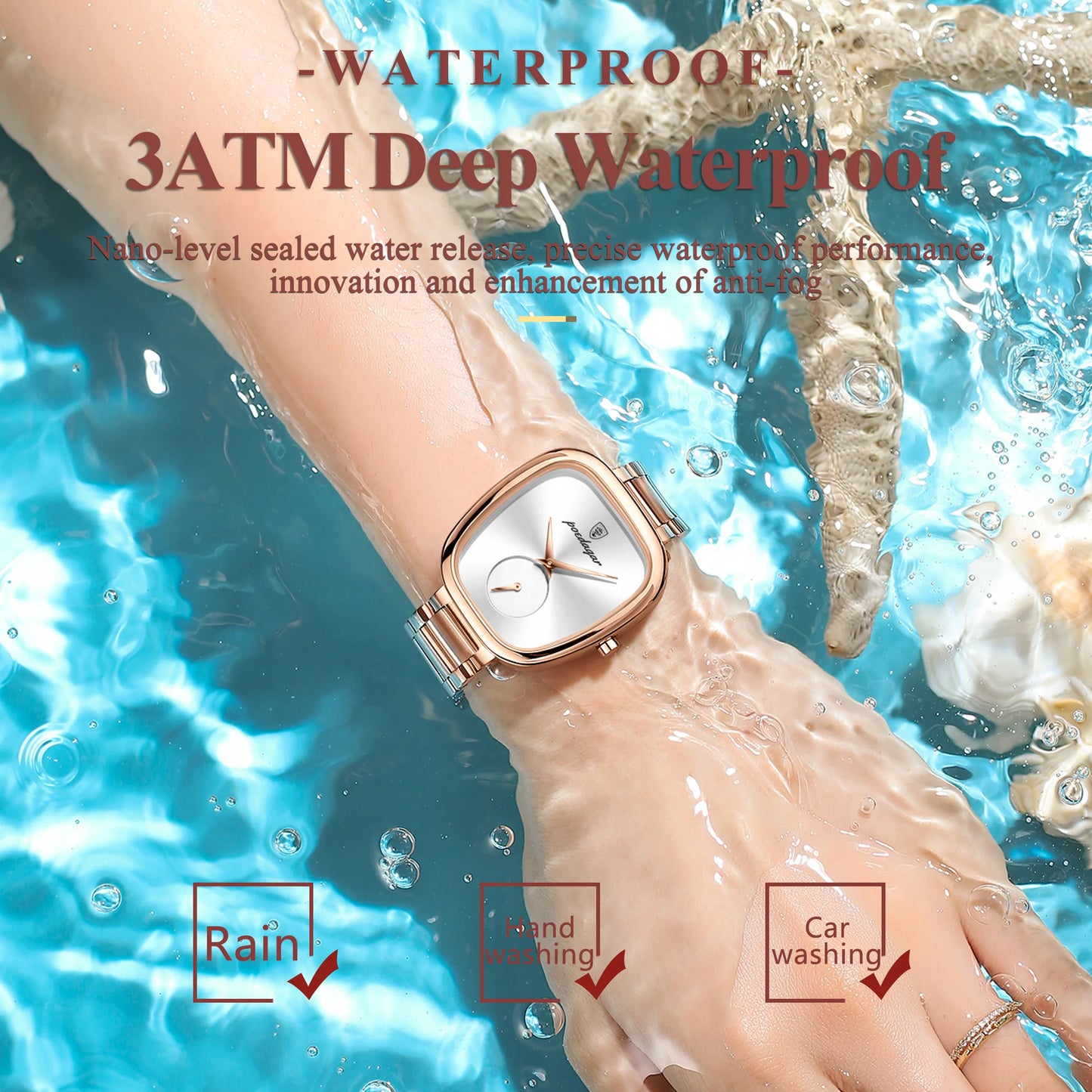 POEDAGAR Fashion Watch For Woman Waterproof Stainless Steel Quartz Couple Watches High Quality Ladies Wristwatch Girlfriend Gift