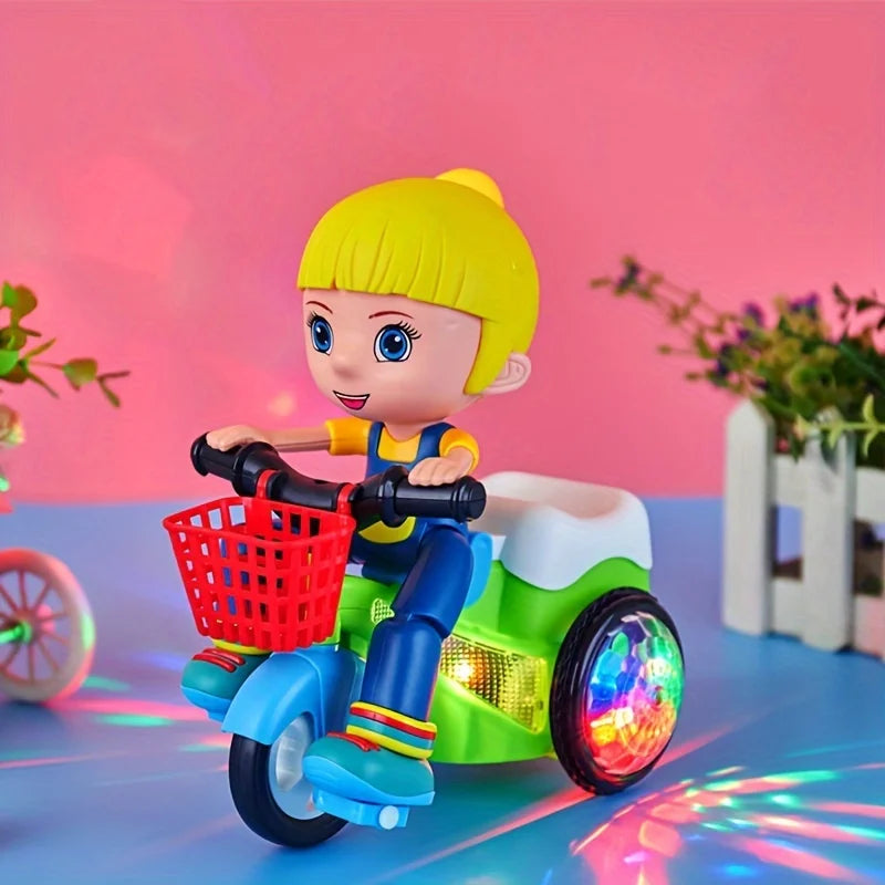 Robot Toys for Kids Spinning Stunt Car Toys Dancing Electric Trike Kids Motorcycle Cartoon Toy Interactive Toy with Music Light