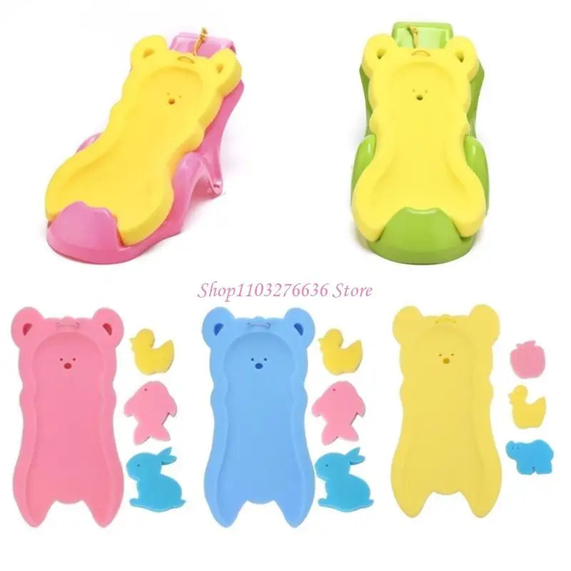 R6FD Portable Baby Bathtub Pad Bath Tub Shower Cushion Newborn Support for Seat Mat Anti-slip Baby Bath for Seat Floating Wat