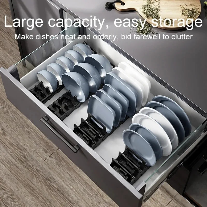 Retractable Drawer Bowls Plate Storage Holder Shelves Countertop Sink Supplies Shelf Kitchen Under Cabinet Adjustable Dish Rack