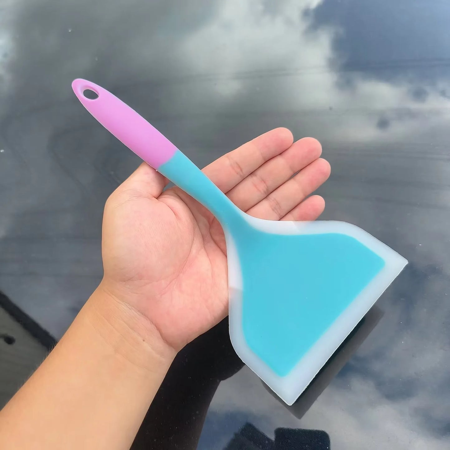 Silicone kitchenware 6-piece set, cream integrated scraper, spatula, oil brush, size scraper set