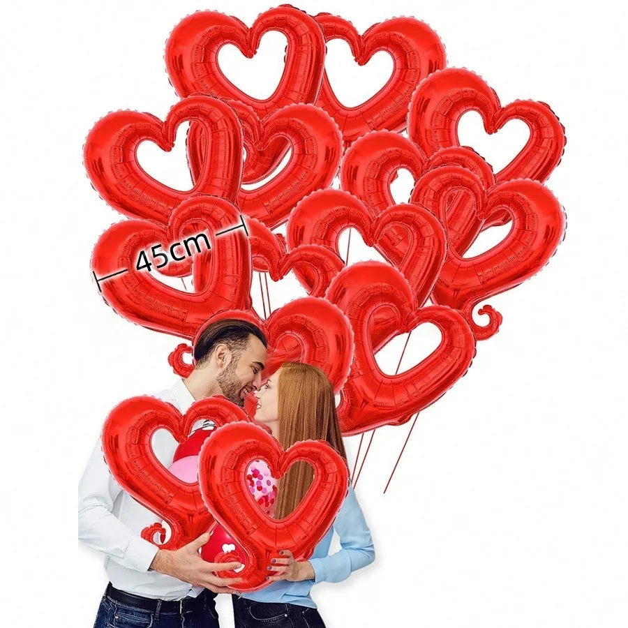 Large 60inch Standing Heart Bear Balloon Valentine's Day Party Decoration Photography Props Room Decoration Foil Balloon