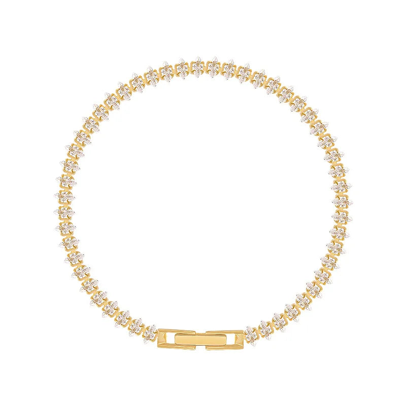 Crystal Rhinestone Geometric Chain