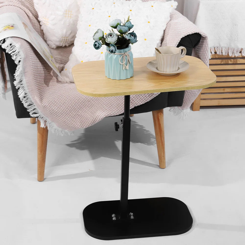 C Shaped Side Table Portable Corner Table 360°Swivel & Flip Top C Shaped End Table for Couch Laptop Stand Coffee Drink Table