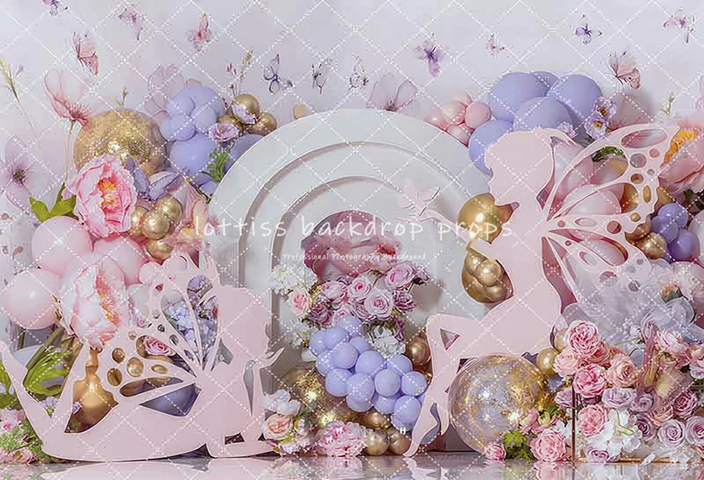 1st Birthday Cake Smash Backdrops Kids Baby Photography Child Photocall Fairy Balloons Wild One Garden Cute Bow Theme Background