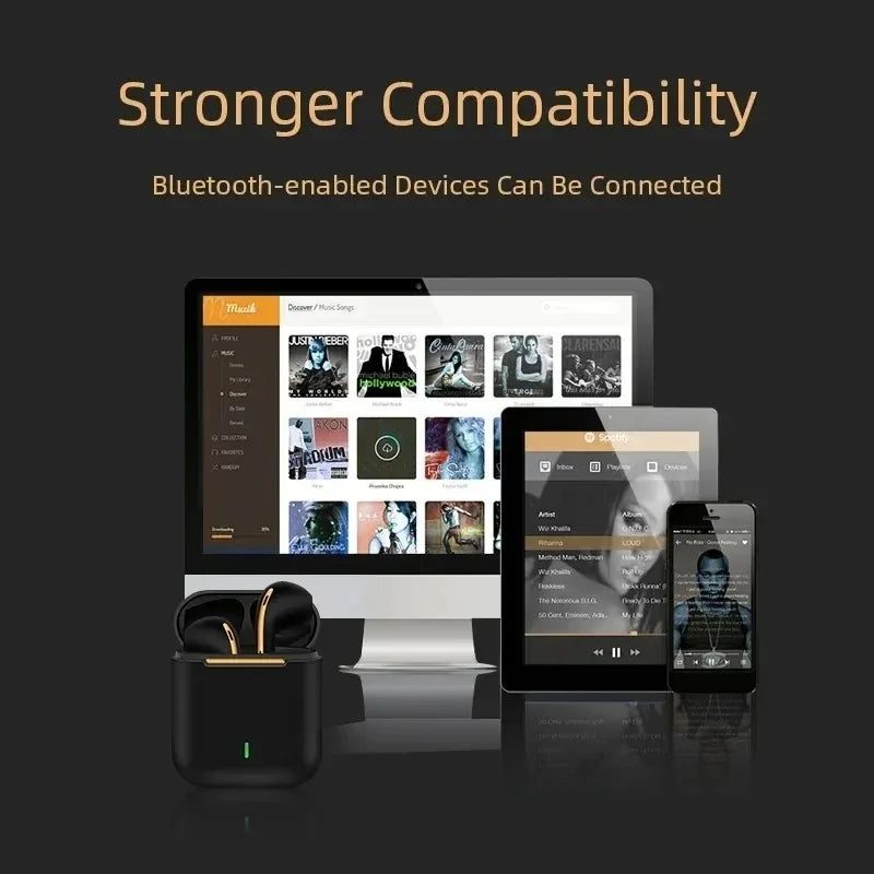 Hot selling J18 Wireless Bluetooth HiFI In Ear Stereo Microphone Waterproof Noise Reduction Sports Game Music Earphones