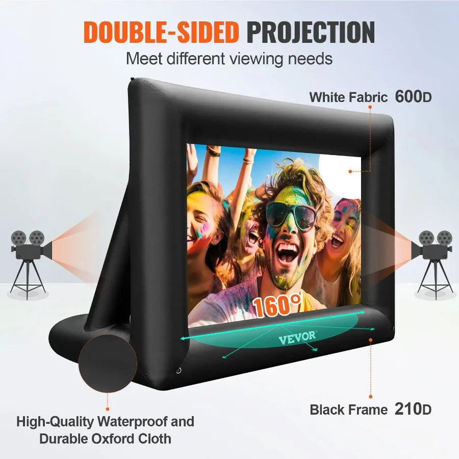 Inflatable Movie Screen 24FT 288inch Inflatable Projector Screen for outside with 360W Air Blower Inflatable Screen Oxford Fab