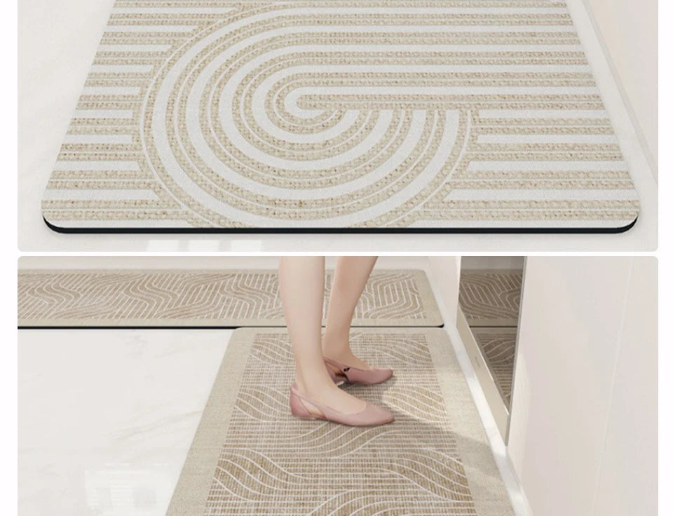Kitchen Floor Mat Anti-slip Oil-proof Carpet Pvc Leather Waterproof Foot Mats Long Rug Brown Beige Home Decoration Rugs 주방 카펫