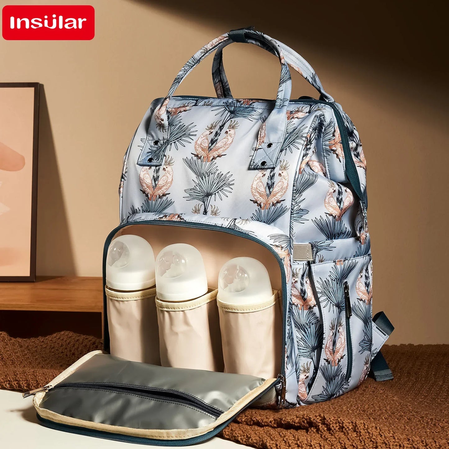 Nappy Bag Backpack Baby Essentials Travel Tote Multifunction Waterproof with Changing Station Pad Stroller Straps Big for Mommy