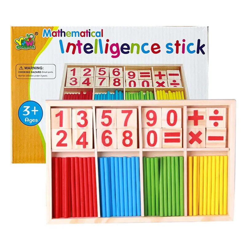Kids Wooden Math Toys for Children Montessori Educational Learning Number Counting Sticks Kindergarten Mathematics Teaching Aids