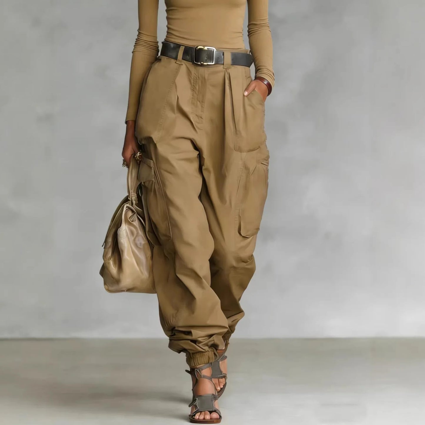 Pantalones De Mujer New High Waist Pocket Solid Color Overalls Women's Summer New Loose Casual Vacation Outdoor Sports Overalls