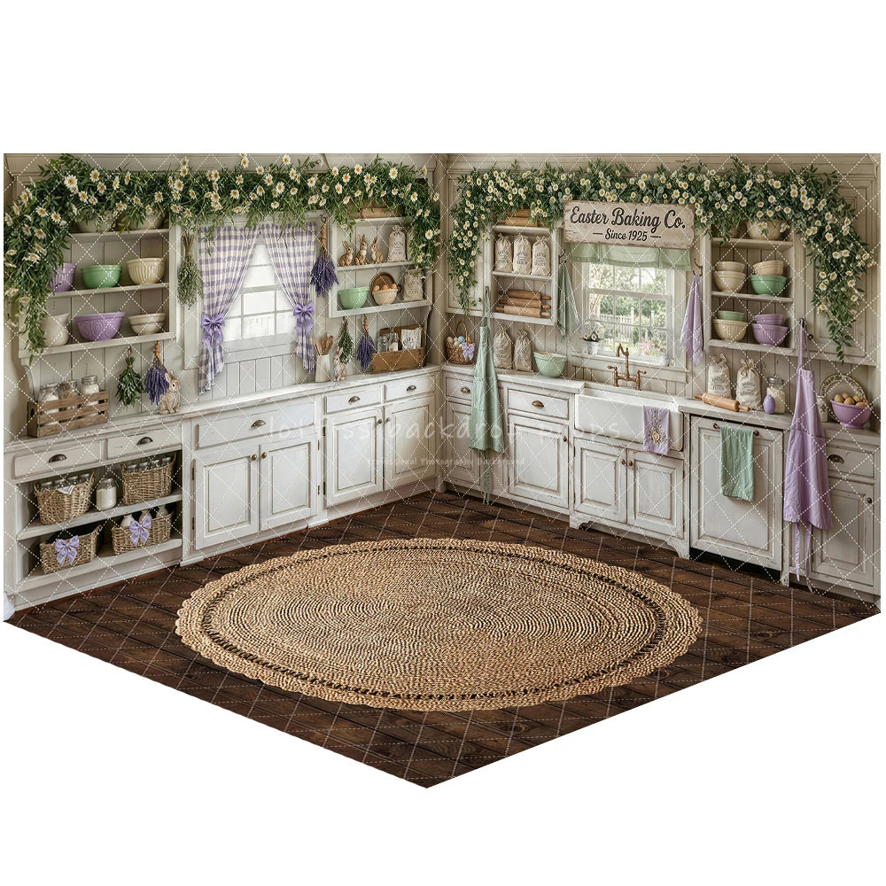 Valentine's Day Street Store Backdrops Kids Adult Photography Props Rose Garden Arch Floral Market Easter Bunny Backdrops