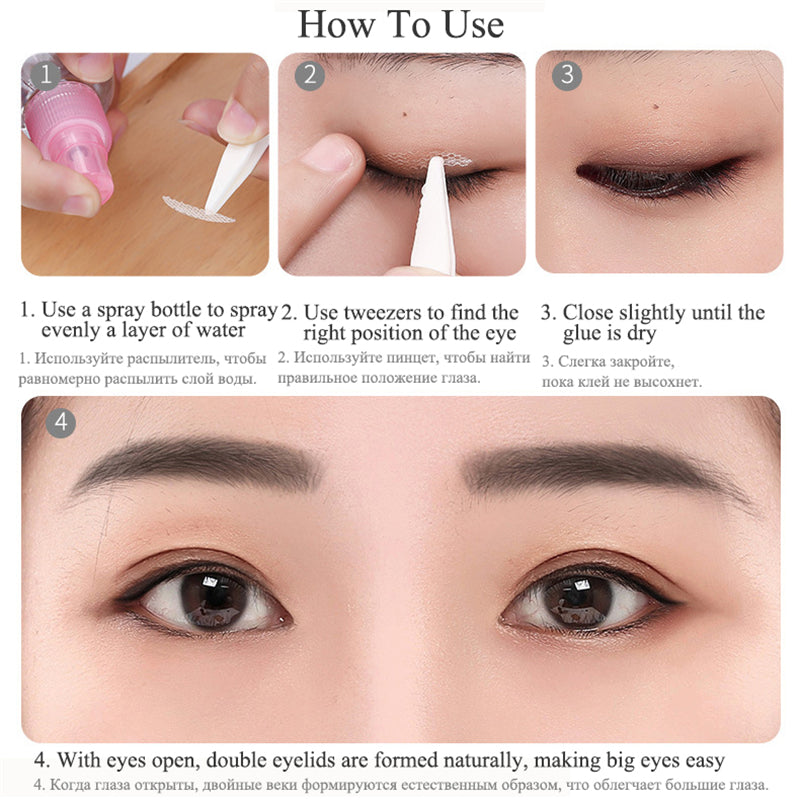 240pcs Lace Eyelid Stickers – Invisible Mesh Double Eyelid Tape for Eye Makeup and Beauty Tools