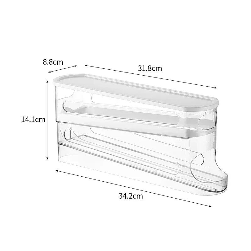 Bilayer Fridge Egg Storage Box Automatic Rolling Eggs Holder Rack Ladder Style Refrigerator Eggs Dispenser Egg Organiser Holder