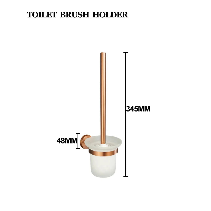 Brushed Rose Gold Towel Rack Single And Double Rod Ring Paper Holder Robe Hook Soap Dispenser Toilet Brush Bathroom Accessories