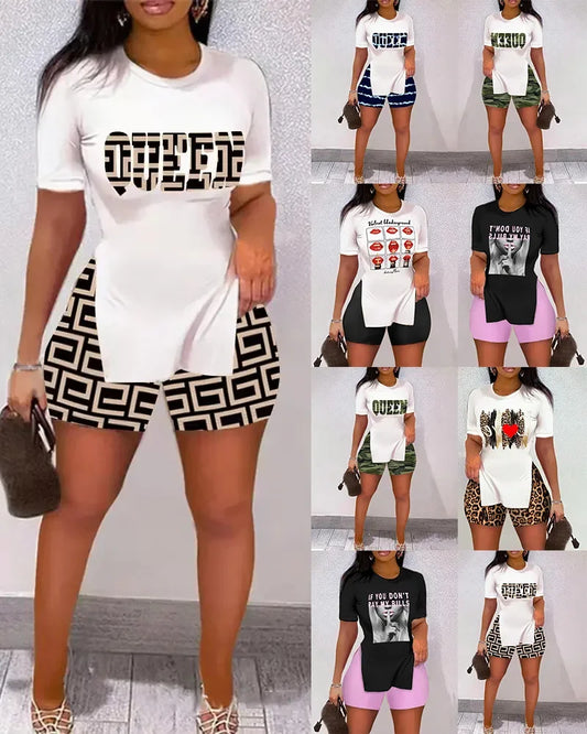 "Queen" Two Piece Shorts Set