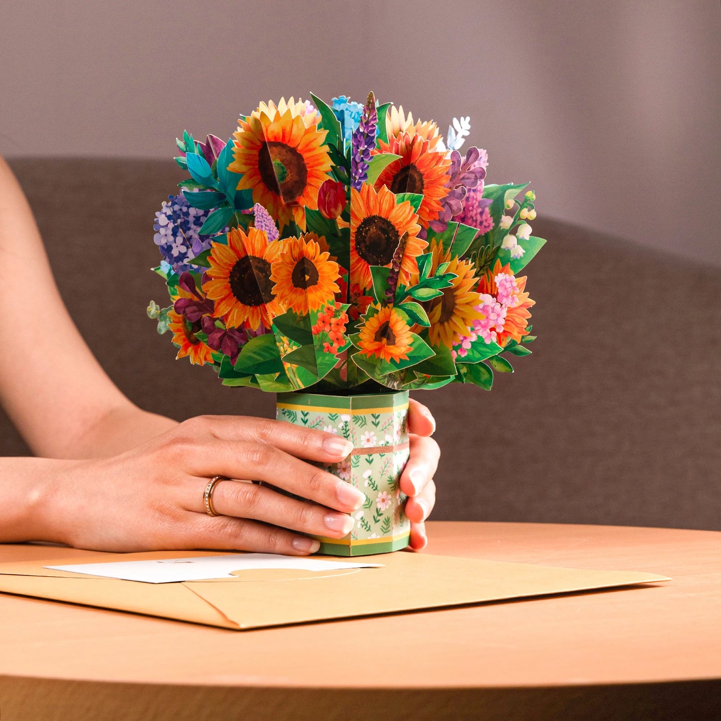 Pop-Up Flower Card Flora 3D Greeting Card for Birthday Mothers Father's Day Graduation Wedding Anniversary Get Well Sympathy