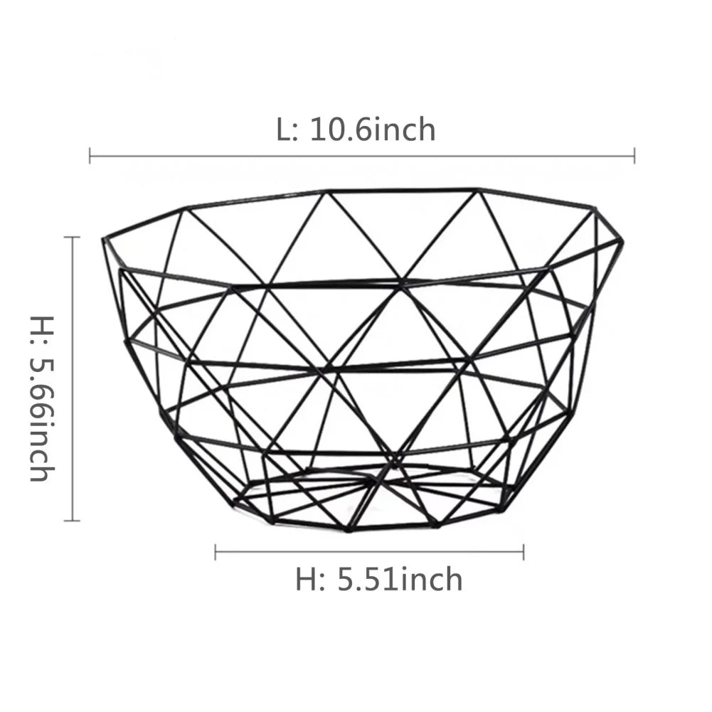 Metal Fruit Basket Simple Fruit Basin Multi-Size Iron Snack Bread Vegetable Storage Bowls Kitchen Eggs Dessert Holder Organiser