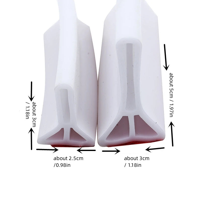 Shower Water Barrier Collapsible Self Adhesive Silicone Strip Trim Splash Guard Bendable Shower Threshold Water Barrier