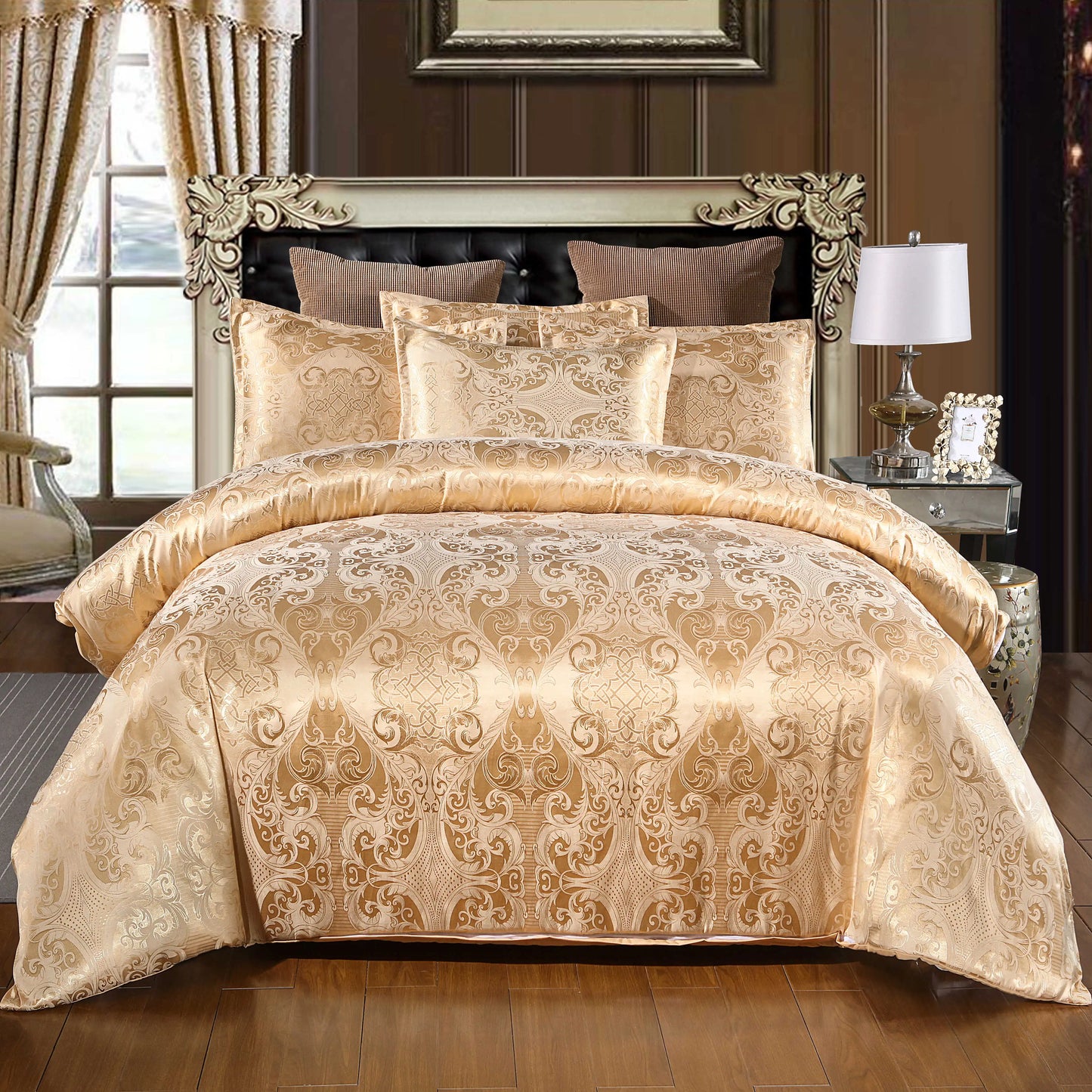 Floral Jacquard Satin Duvet Cover