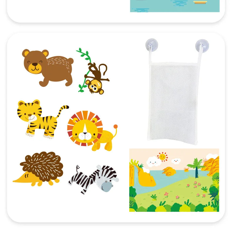 Baby Bath Toys Fun Foam Animals Floating Water Toy Traffic Early Educational Learning Gift for Kids Toddlers Bathtub Play Set
