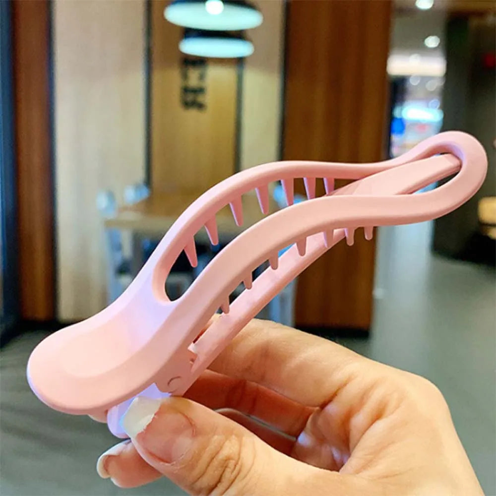 Large Matte Candy Color Hair Claw – Simple Plastic Duckbill Clip for Women and Girls