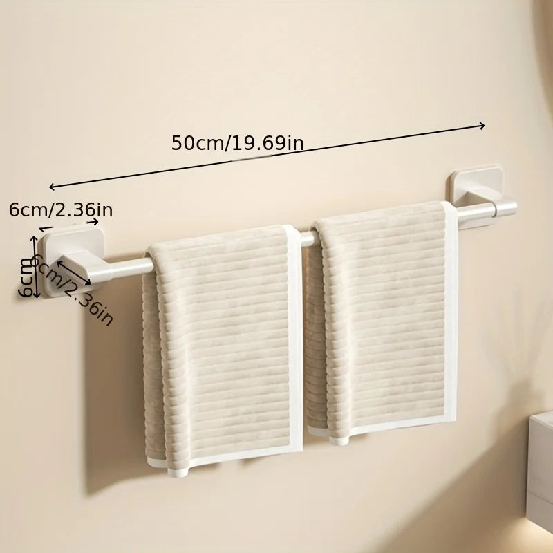 1 Piece Of Bathroom Facilities White Non-Perforated Wall-Mounted Bathroom Towel Bar Size 40-60cm Storage Rack Towel Rack Bathroo