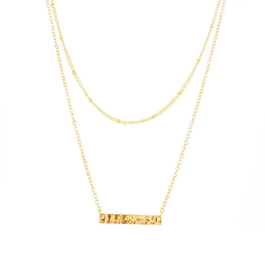 Layered Heart Necklace Pendant Handmade 18k Gold Plated Dainty Gold Choker Arrow Bar Layering Long Necklace for Women