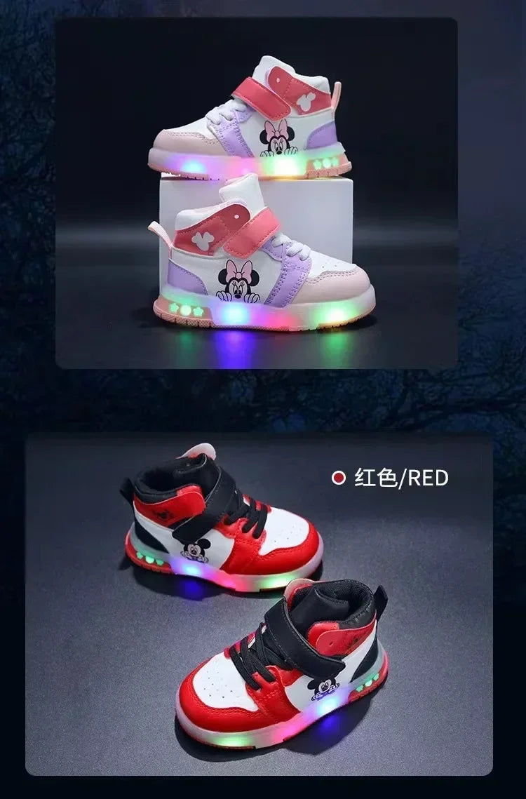 Mickey Mouse LED Shoes – Fun Casual Trainers with Light-Up Soles