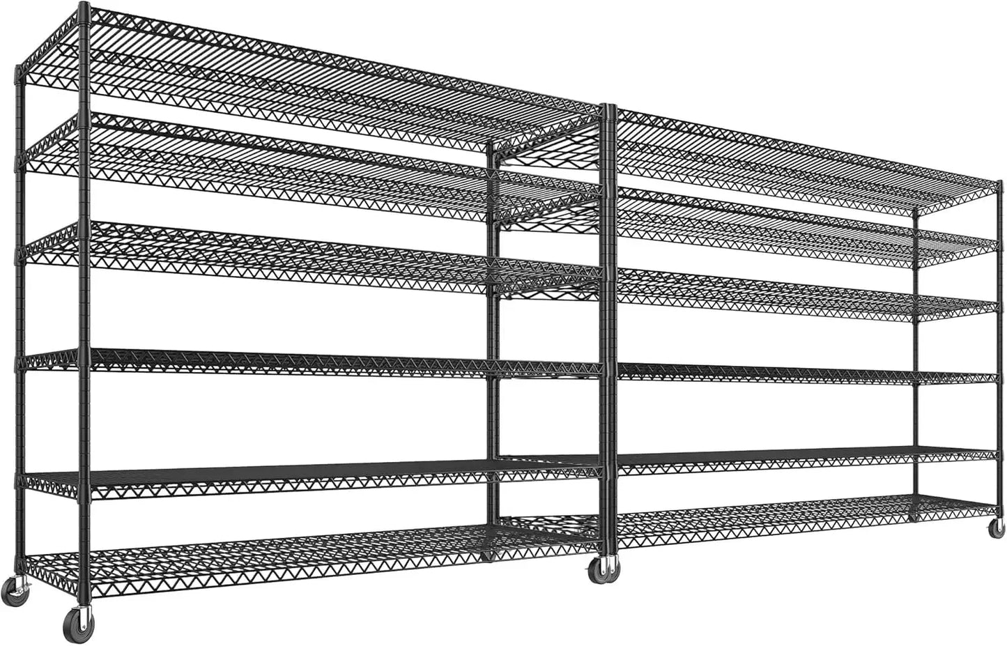 Wire Shelving Unit with Wheels, 4 Tier Adjustable Storage Shelves for Kitchen, Pantry, Office, Garage, Warehouse,