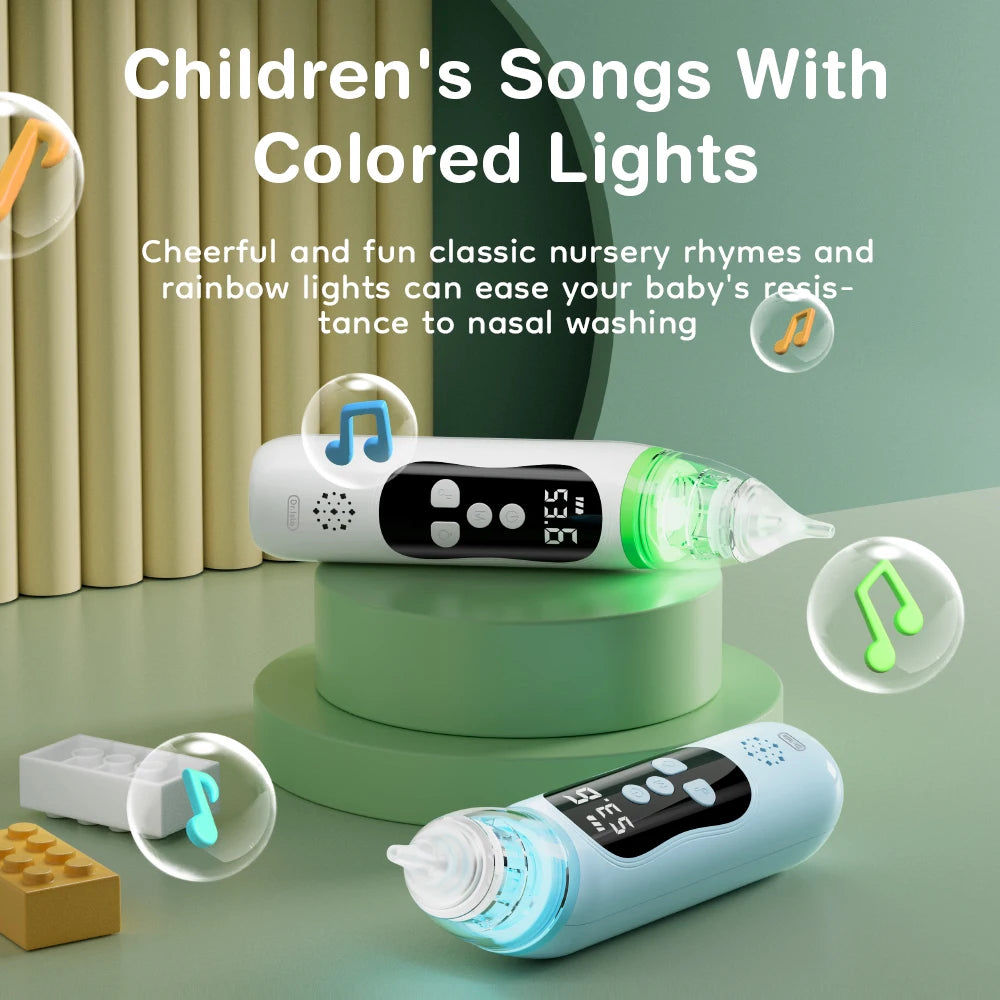 MAMIJOY Baby Electric Nasal Aspirator Nose Suction Device＆Food Grade Silicone Mouthpiece 6 Suction Modes and Soothing Music U94