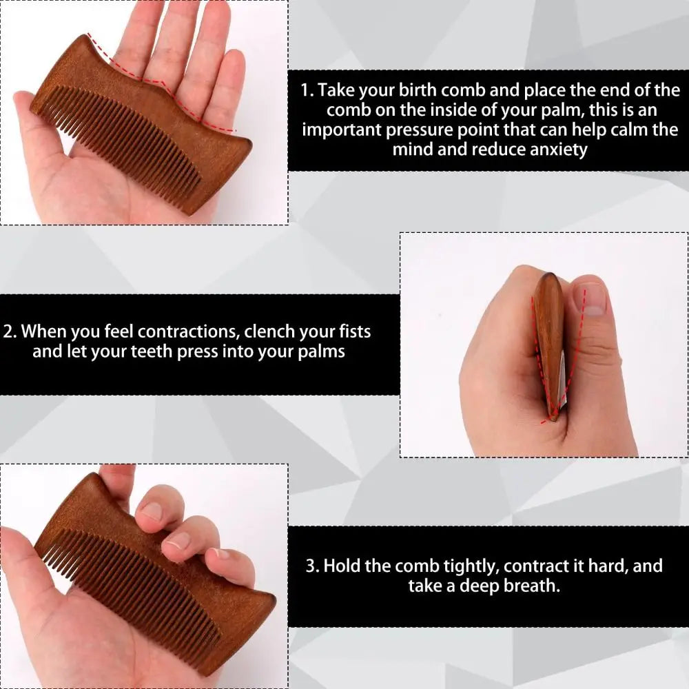 Pregnancy Labor Wooden Comb