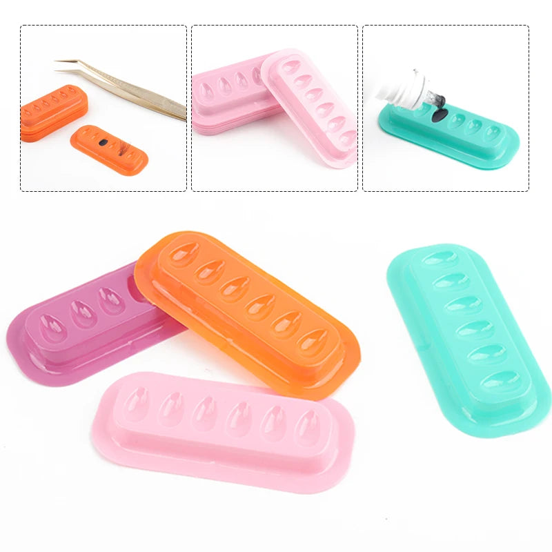 00pcs Disposable PVC Flower Holder Stickers – Adhesive Lash Glue Pallet for Eyelash Extension and Makeup Tools