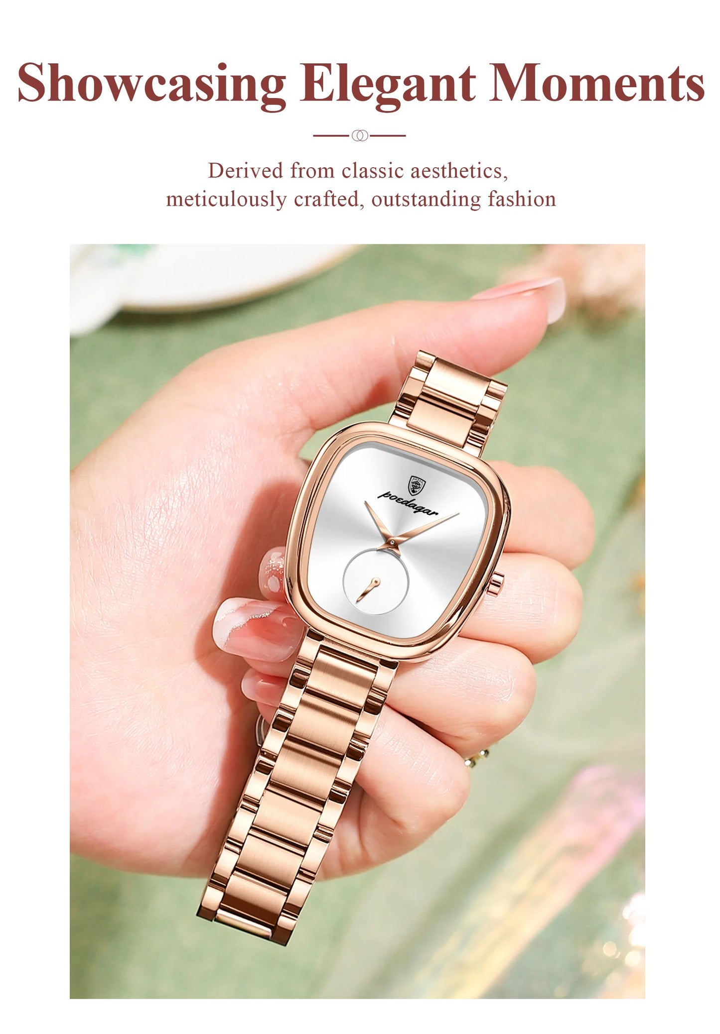 POEDAGAR Fashion Watch For Woman Waterproof Stainless Steel Quartz Couple Watches High Quality Ladies Wristwatch Girlfriend Gift
