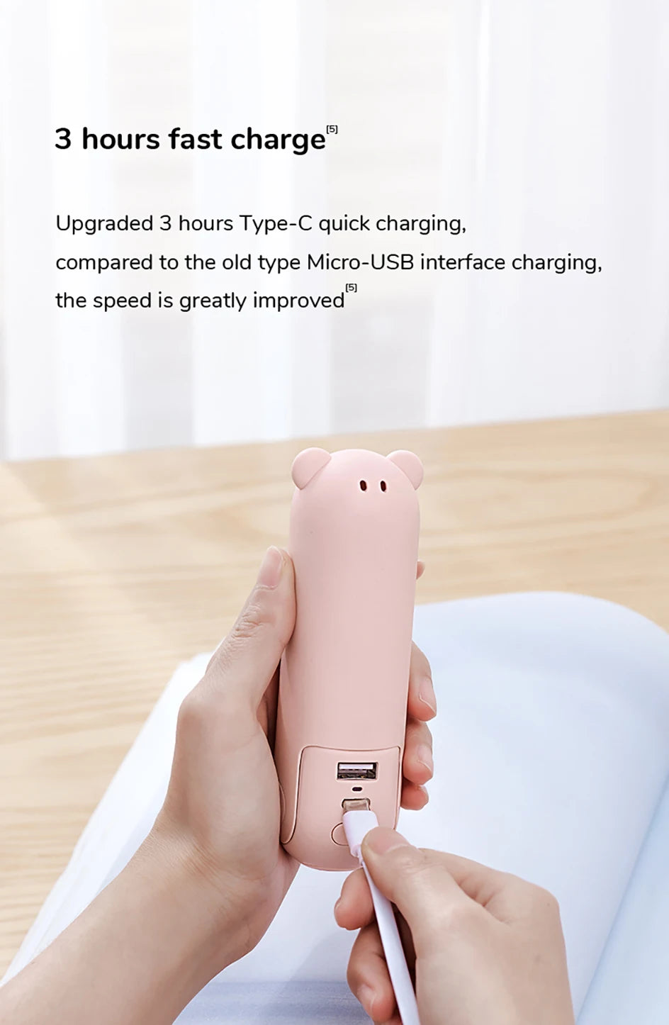 JISULIFE Portable Mini Handheld Fan USB 4500mA With Flash Light