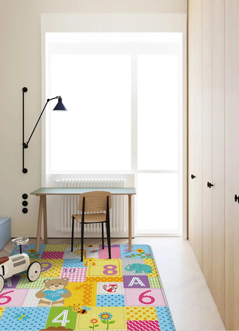 Baby Play Mat 180x200cm Doubel Sided Printed Kids Rug Educational Toys for Children Crawling Carpet Game Activity Gym Foam Floor