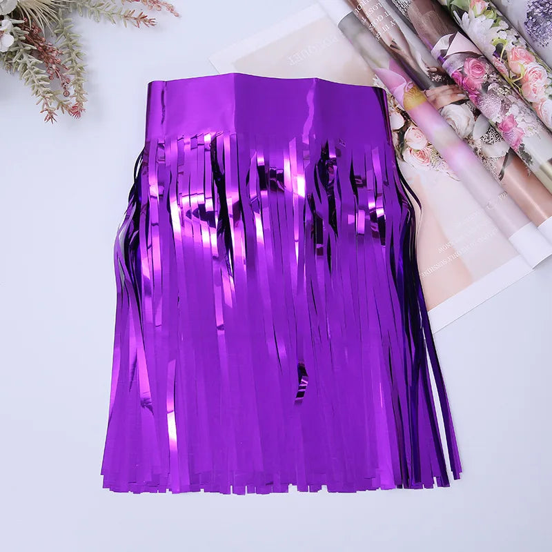 30x300CM Foil Fringe Garland – Streamer Curtain Banner for Wedding, Birthday, and Party Decorations
