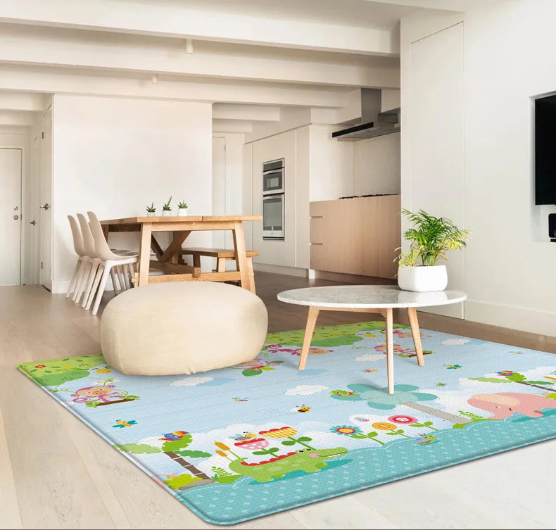 Baby Play Mat 180x200cm Doubel Sided Printed Kids Rug Educational Toys for Children Crawling Carpet Game Activity Gym Foam Floor