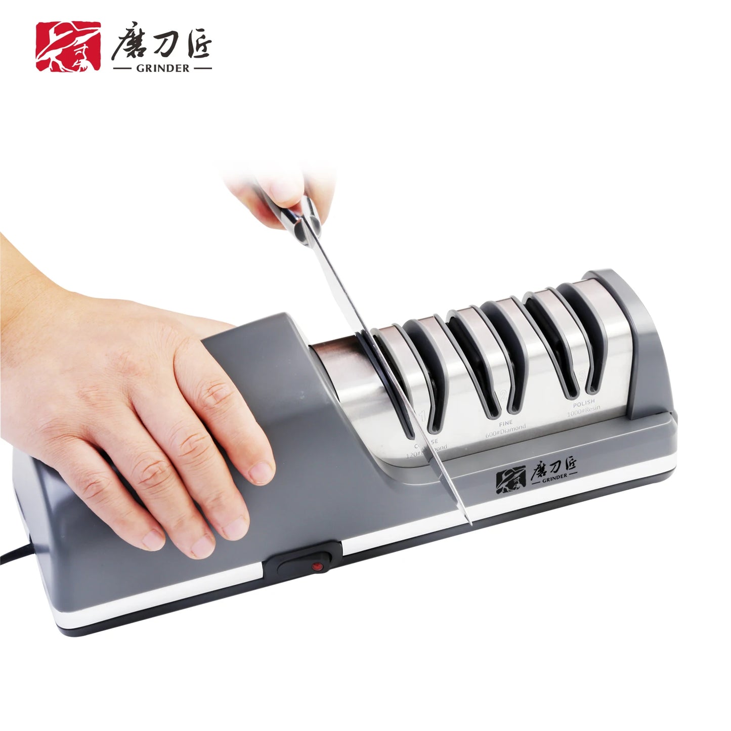 TG2403 Electric Knife Sharpener 15-Degree Bevel Grinding Kitchen Knife Specialized Features sharpening and polishing functions