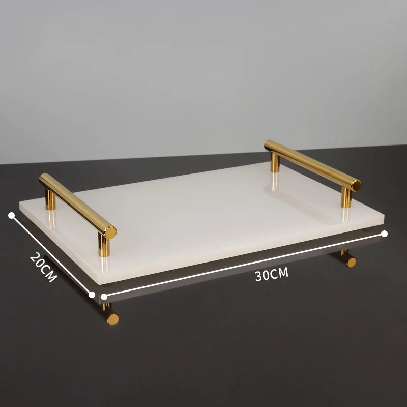 White Onyx Natural Marble Bathroom Accessories Gold Luxury Soap Dispenser Cotton Swab Holder Toothbrush Holder Bathroom Set