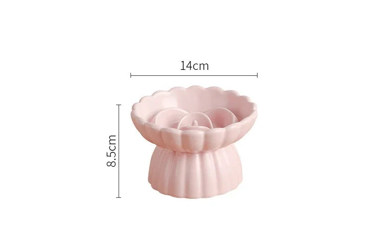 Ceramic Pet Feeder Bowl – Elevated Slow Feed Anti-Choking Bowl for Cats & Small Dogs