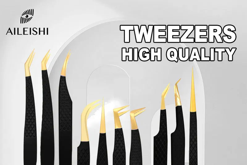 Black Stainless Steel Eyelash Tweezer
